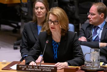 Директор Отдела финансирования и партнерства Управления по координации гуманитарных вопросов (УКГВ) Лиза Доутен выступила на заседании Совбеза ООН по Украине. 