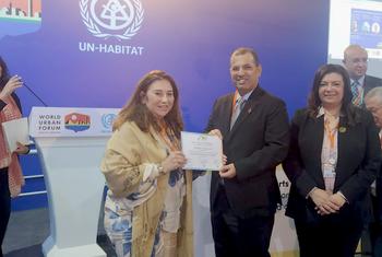 رئيس الجمعية المغربية لرؤساء مجالس العمالات والأقاليم في المغرب، عبد العزيز الدرويش أثناء إحدى فعاليات المنتدى الحضري العالمي في نسخته الثانية عشرة في القاهرة.