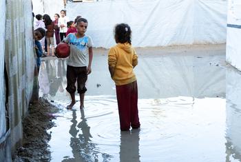 Many Palestinian families are living in poorly equipped shelters that are highly vulnerable to flooding, leaving people inevitably exposed to harsh, stormy weather..