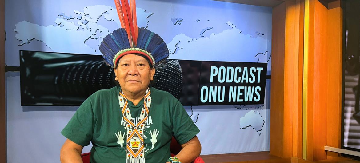 O líder do povo Yanomami,  Davi Kopenawa, é entrevistado no Podcast ONU News