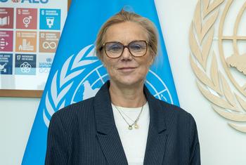 السيدة سيغريد كاغ خلال زيارة إلى مقر الأمم المتحدة في نيويورك في نوفمبر 2023.