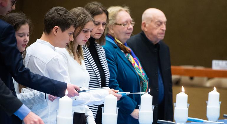 A view of the ceremony marking the International Day of Remembrance for the Victims of the Holocaust, held in Geneva.