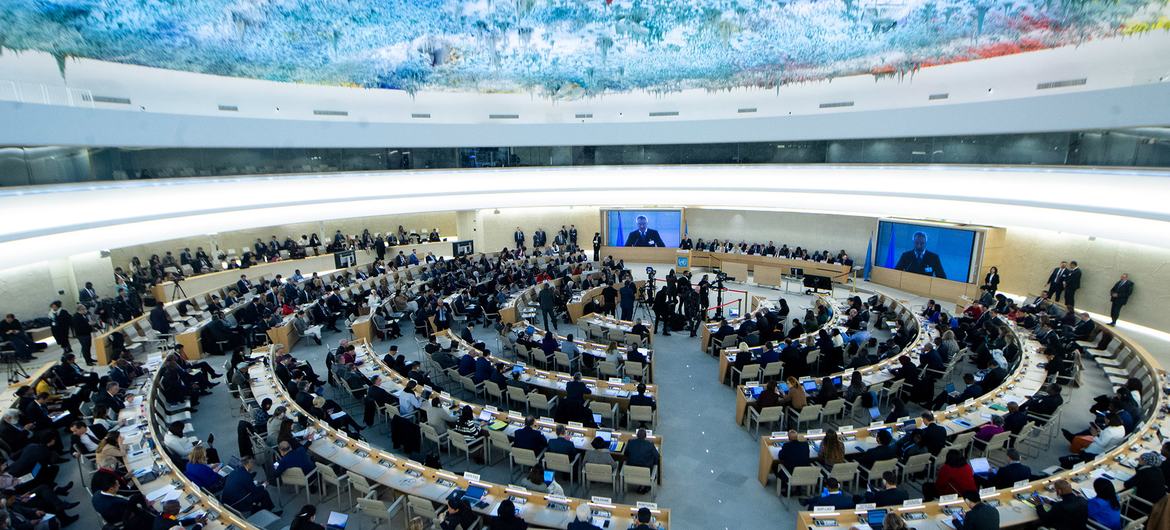Зал заседаний Совета по правам человека в Женеве.