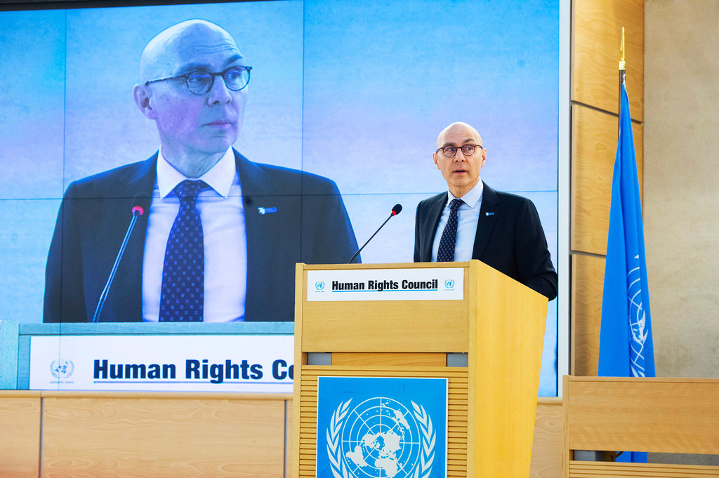 Volker Türk, United Nations High Commissioner for Human Rights addresses the 52nd Regular Session of the Human Rights Council in Geneva.