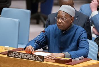 Abdoulaye Bathily, Special Representative of the Secretary-General and Head of the UN Support Mission in Libya, briefs the Security Council meeting on the situation in the country.