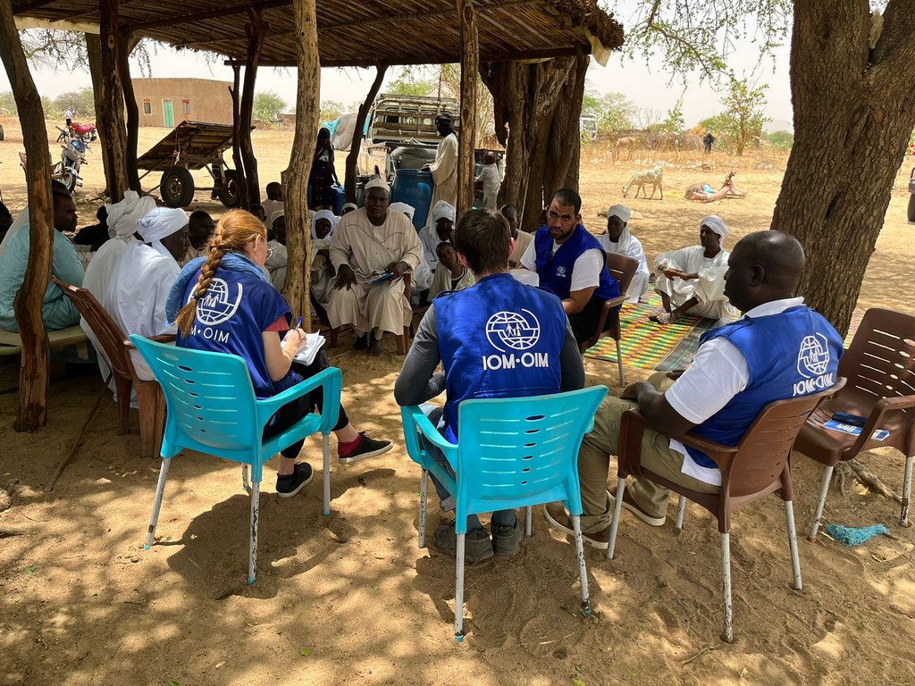 نشر فرق تتبع حالات الطوارئ والنزوح التابعة للمنظمة الدولية للهجرة على الحدود بين تشاد والسودان لتقييم احتياجات الوافدين.