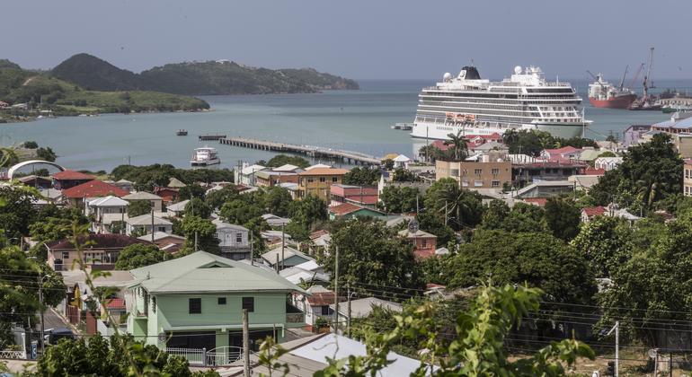 A view of St. John's, the capital of Antigua and Barbuda, the host of the fourth International Conference on Small Island Developing States (SIDS4).