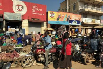 Une rue animée dans le centre de Kampala, en Ouganda.