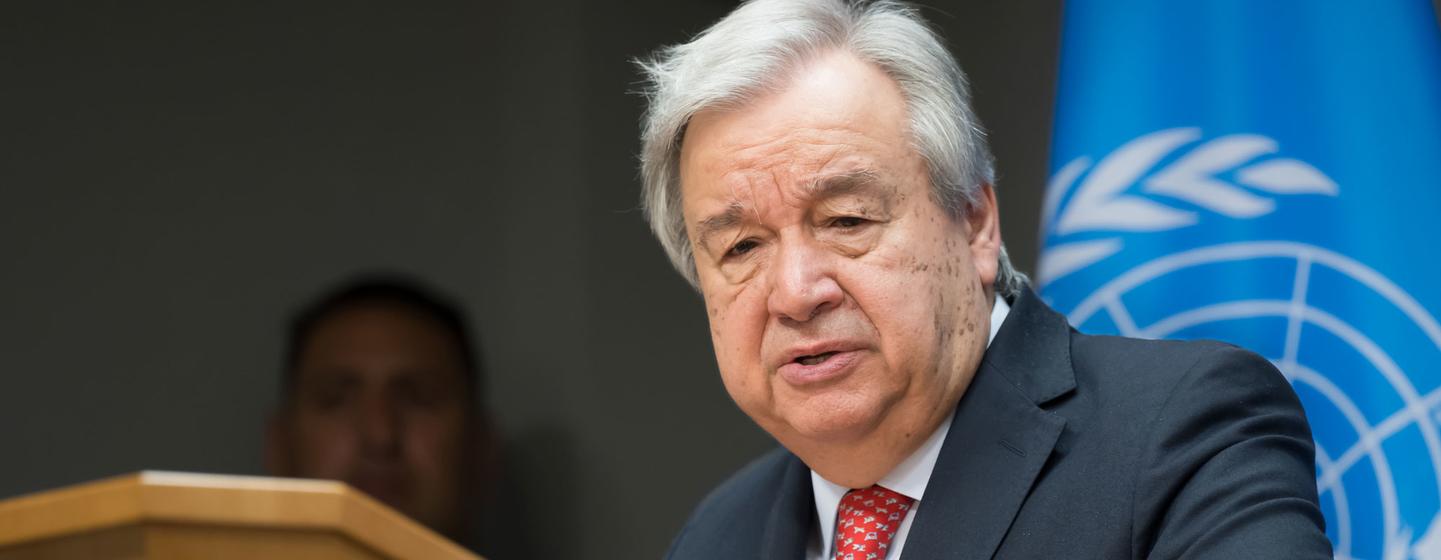 Le Secrétaire général António Guterres informe les médias sur le climat et la situation au Niger.