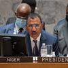 Le Président Mohamed Bazoum du Niger préside une réunion du Conseil de sécurité sur le maintien de la paix et de la sécurité internationales en septembre 2021.