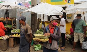 Vendors sell vegetables in a market in Antananarivo, the capital of Madagascar. 