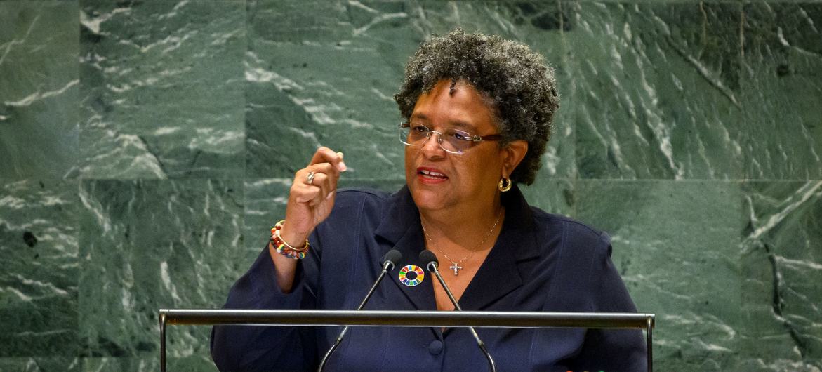 Prime Minister Mia Amor Mottley of Barbados addresses the general debate of the General Assembly’s seventy-ninth session.