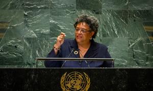 Prime Minister Mia Amor Mottley of Barbados addresses the general debate of the General Assembly's seventy-ninth session.