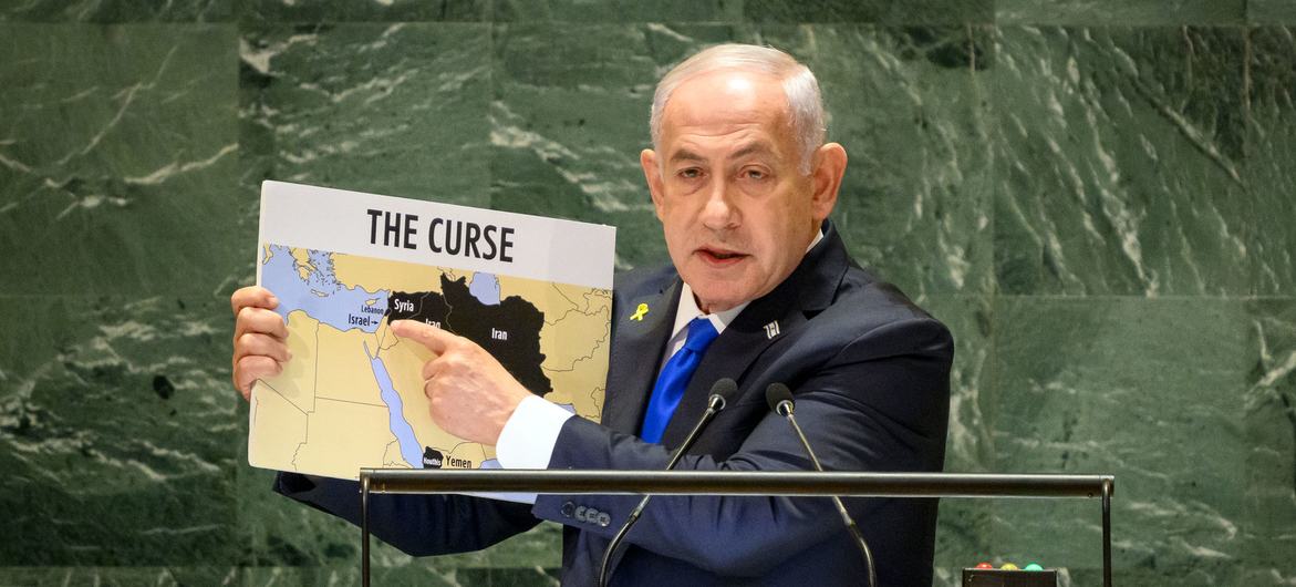 Prime Minister Benjamin Netanyahu of Israel addresses the general debate of the General Assembly’s seventy-ninth session.