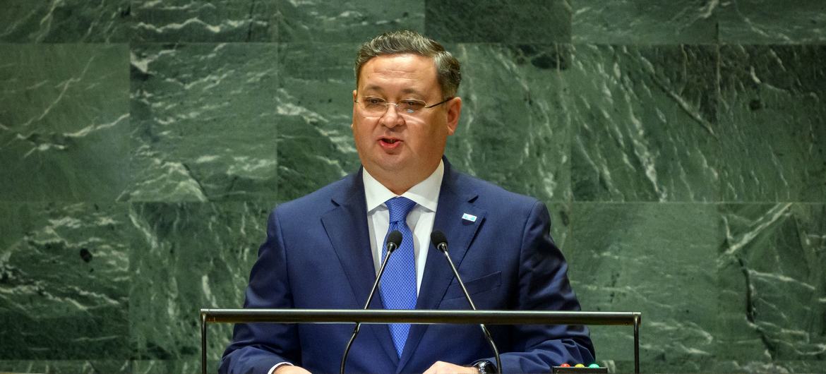 Министр иностранных дел Казахстана Мурат Нуртлеу на Генассамблее.