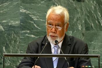 O primeiro-ministro Kay Rala Xanana Gusmão, do Timor Leste, discursa no debate geral da 79a sessão da Assembleia Geral.