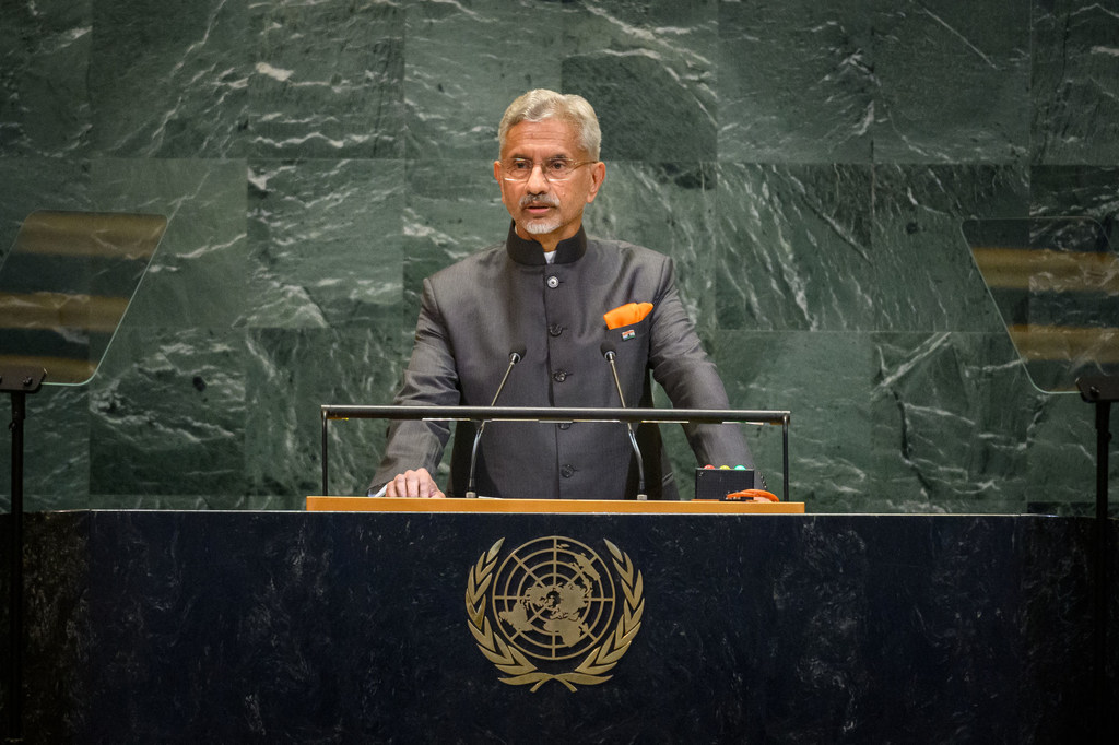 印度外交部长苏杰出生在联合国大会第八十届会议一般性辩论中发表讲话。