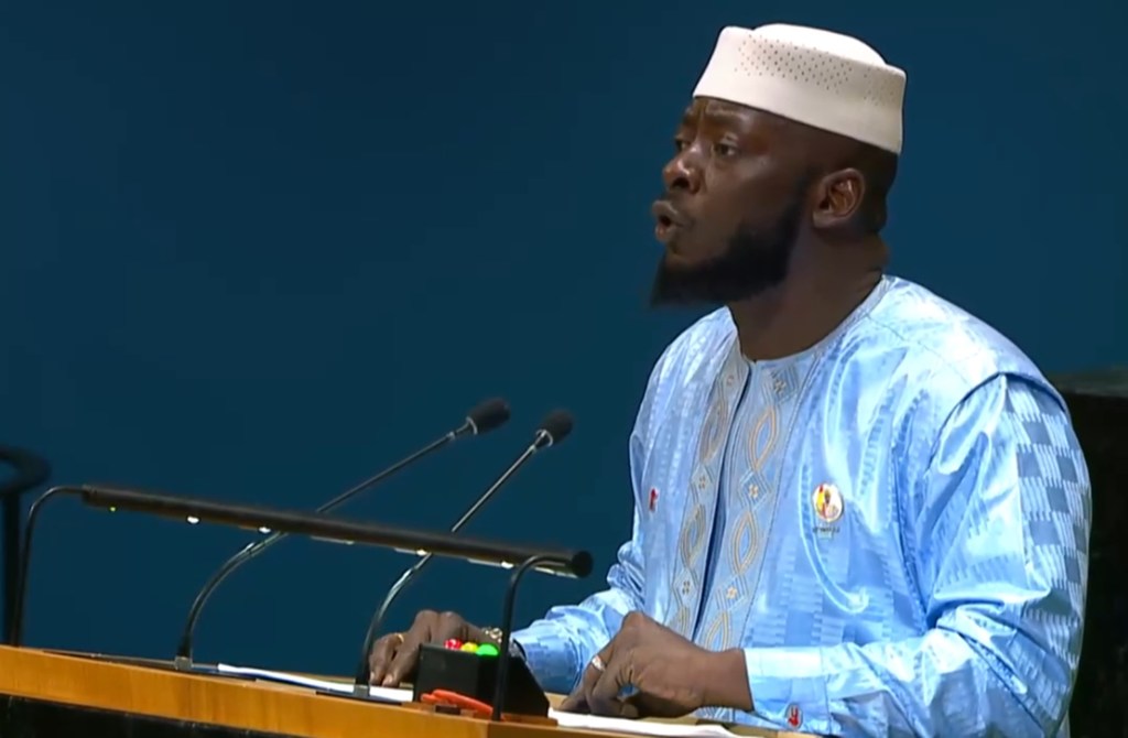 Amara Camara, Waziri Nchi, Ofisi ya Rais – Guinea, akihutubia mjadala mkuu wa mkutano wa 80 wa Baraza Kuu la UN.