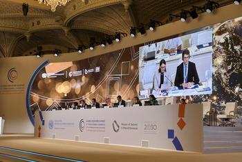  सऊदी अरब के रियाद में आयोजित, वैश्विक उद्योग सम्मेलन के अन्तिम दिन की तस्वीर.