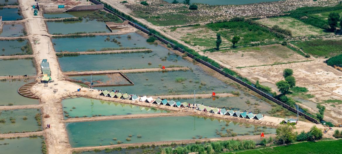 Secretary-General António Guterres (not seen), along with Muhammad Shehbaz Sharif, Prime Minister of the Islamic Republic of Pakistan, witnessed the impact of the floods in the provinces of Sindh and Balochistan. 