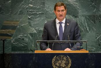 Министр иностранных дел Беларуси Михаил Рыженков на сессии Генеральной Ассамблеи ООН.