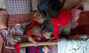 A mother of eight struggles to feed her children in Badakhshan Province, Afghanistan.