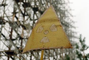 Una señal de radiactividad.