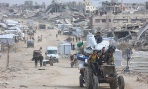 El barrio de Al-Rimal, en el centro de la ciudad de Gaza, donde ahora hay tiendas de campaña dispersas por toda la plaza.