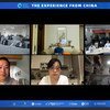 参与者在由非洲疾病预防控制中心（Africa CDC）、马云基金会、阿里巴巴基金会和阿里健康联合举办的网络研讨会上进行讨论，该活动是全球抗击新冠肺炎疫情医疗变革（GMCC）系列直播研讨会的一部分。