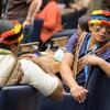 一名代表在联合国大会堂出席土著问题常设论坛。