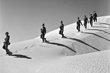 Yugoslav troops serving with the UN Emergency Force (UNEF) on patrol duty in the Sinai Peninsula, Egypt in 1957.