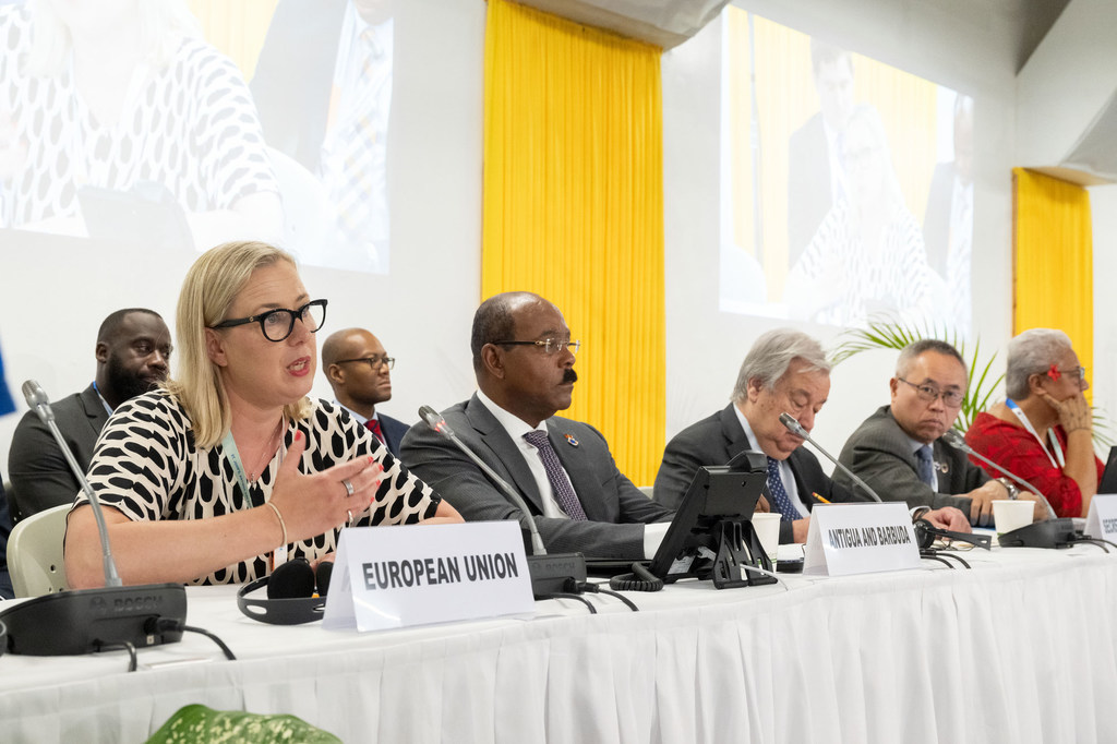 UN Secretary-General speaks at a conference on sustainable development in Antigua and Barbuda.