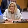 Coordenadora Especial da ONU para o Processo de Paz no Oriente Médio, Sigrid Kaag, informa a reunião do Conselho de Segurança sobre a situação no Oriente Médio, incluindo a questão palestina
