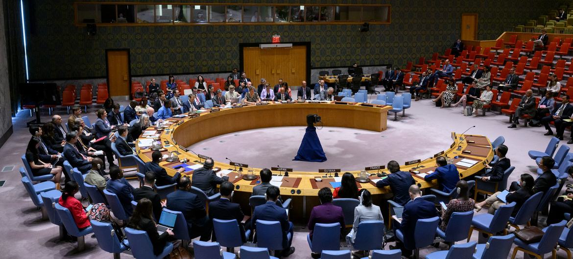 A wide view of the Security Council meeting on the Democratic People’s Republic of Korea (DPRK).