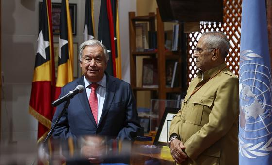 UN Secretary-General António Guterres (left) meets with Jose Ramos-Horta, President of Timor-Leste  in Dili.