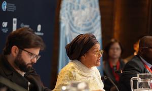 Deputy Secretary General Amina Mohammed delivers remarks to the World Summit on Teachers in Santiago, Chile.