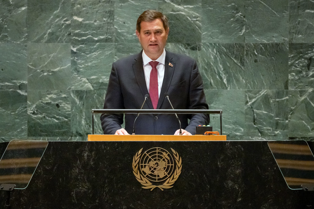 Министр иностранных дел Республики Беларусь Максим Рыженков на общих дебатах 79-й сессии Генеральной Ассамблеи ООН.