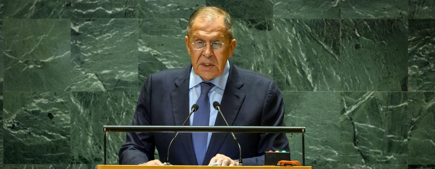 俄罗斯外交部长拉夫罗夫在联大一般性辩论上发言