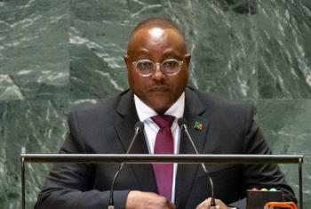 Waziri wa mambo ya nje na ushirikiano wa kimataifa wa Zambia Mulambo Hamakuni Haimbe akihutubia mjadala mkuu wa Baraza Kuu  la Umoja wa Mataifa UNGA79 