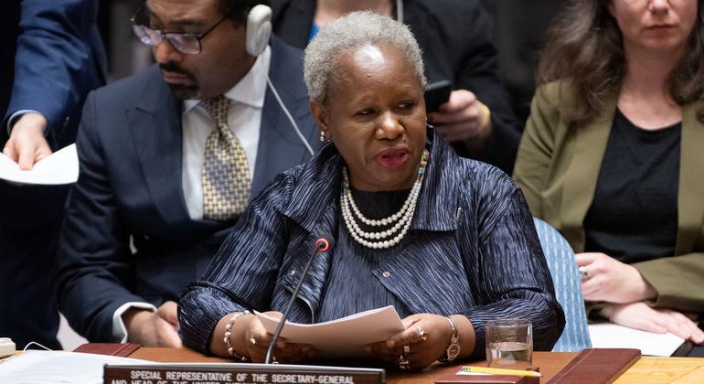 Bintou Keita, Cheffe de la Mission des Nations Unies en République démocratique du Congo (MONUSCO), informe les membres du Conseil de sécurité de la situation concernant le pays.