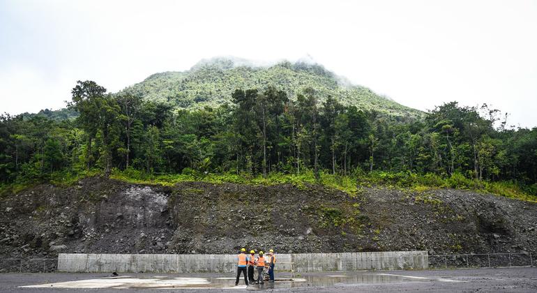 El emplazamiento de la central de energía geotérmica de Dominica.