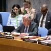 O secretário-geral da ONU, António Guterres, discursa na reunião do Conselho de Segurança sobre a situação no Médio Oriente