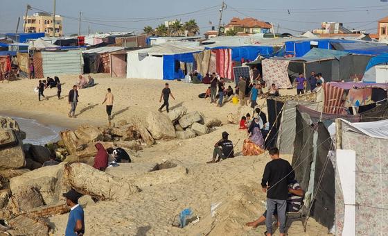 Лагерь для перемещенных лиц к западу от Рафаха.