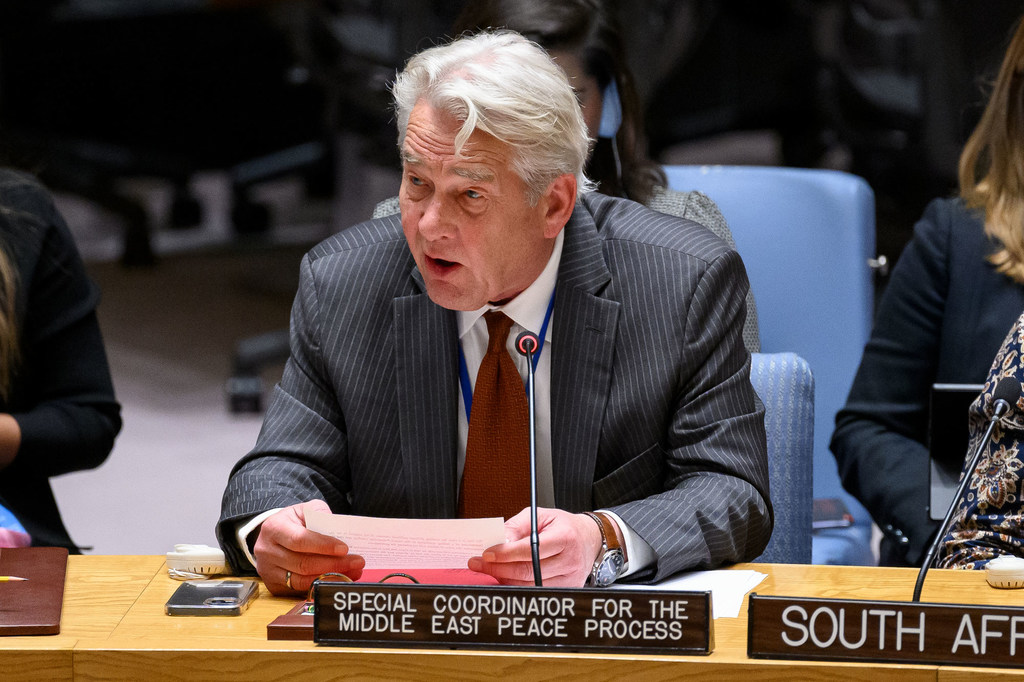 Tor Wennesland, Coordonnateur spécial pour le processus de paix au Moyen-Orient, informe la réunion du Conseil de sécurité de la situation à Gaza.