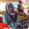 Sudanese refugees are living in makeshift shelters in the border town of Adre after fleeing to Chad due to violence and hunger.