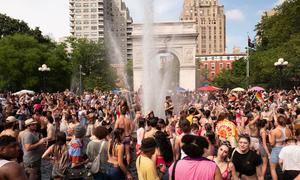 Pride parade 2023 in Washington Square Park, New York.