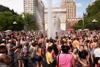 Pride parade 2023 in Washington Square Park, New York.