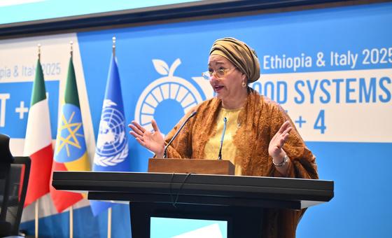 Deputy Secretary-General Amina J. Mohammed addresses the closing plenary of the UN Food Systems Summit +4 in Addis Ababa, Ethiopia.