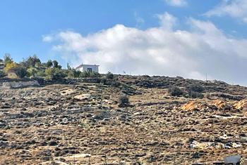Settlers installed a caravan on a Palestinian family's land in Khalet Al Luza, West Bank.