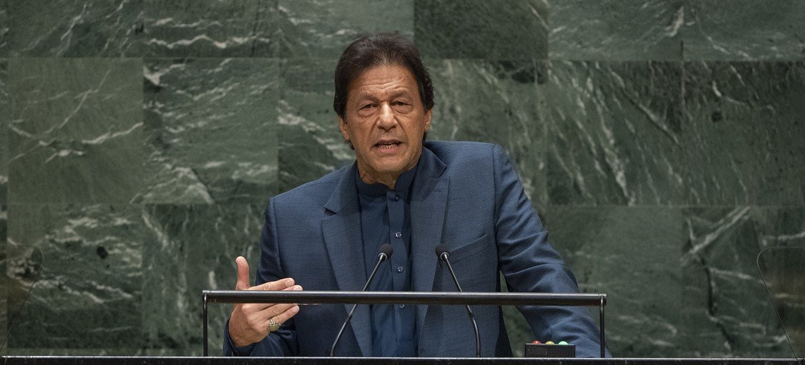 أرشيف: رئيس وزراء باكستان، عمران خان، يخاطب مداولات الجمعية العامة، الدورة 74 الجمعة 27 سبتمبر/أيلول 2019.